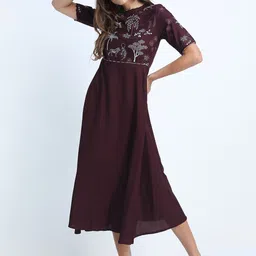 Vishudh Women Mauve Printed Anarkali Kurta-image-13