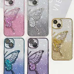 TREEMODA iPhone 14 Pro Glitter 3D Butterfly Three-Dimensional Back Case-20