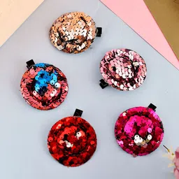 Silvermerc Designs Girls Set Of 5 Embellished Hat Alligator Hairclips-image-65