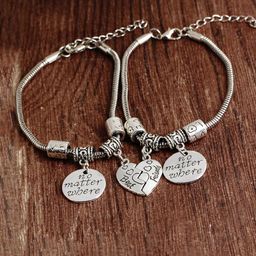 Yellow Chimes Set Of 2 Silver-Plated Charm Bracelets-image-94