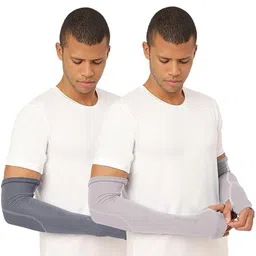 FREECULTR Unisex Set Of 2 Breathable Bamboo Cotton Antibacterial Arm Sleeves-18
