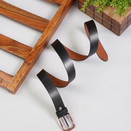 MUTAQINOTI Men Black Leather Formal Belt-image-91