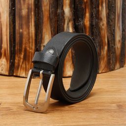 MUTAQINOTI Men Black Leather Formal Belt-image-67