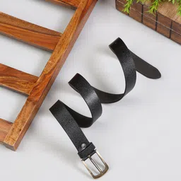 MUTAQINOTI Men Black Solid Leather Formal Belt-image-65