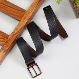 LOUIS STITCH Men Textured Reversible Leather Formal Belt-image-44