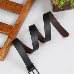 LOUIS STITCH Men Black Leather Formal Belt-image-46