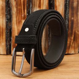 LOUIS STITCH Men Suede Leather Tang Slim Belt-image-25