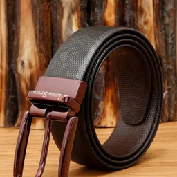 LOUIS STITCH Men Textured Reversible Leather Formal Belt-image-46