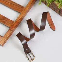 MUTAQINOTI Men Brown Textured Leather Formal Belt-image-54