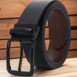 CRUSSET Men Textured Leather Reversible Formal Belt-image-66