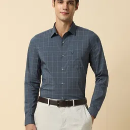 Allen Solly Slim Fit Grid Tattersall Checks Cotton Checked Formal Shirt-image-35