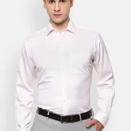 Van Heusen Men White Grid Tattersall Checks Opaque Checked Formal Shirt-image-13