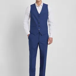 Allen Solly Slim Fit Single Breasted Three Piece Formal Suit-19