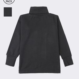 Lux Cottswool Boys Pack Of 2 Black Solid Thermal Tops-image-86
