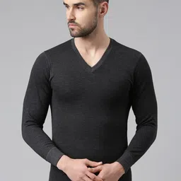 DIXCY SCOTT Men Self-Striped Ribbed Thermal Tops-image-94