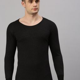 Zoiro Ribbed Round Neck Long Sleeves Thermal Tops-image-5