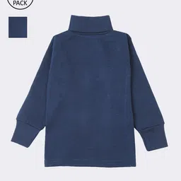 Lux Cottswool Boys Pack Of 2 Blue Solid Cotton Thermal Tops-image-79