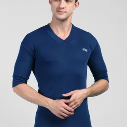 Lux Cottswool Men V-Neck Short Sleeves Thermal Tops-image-55