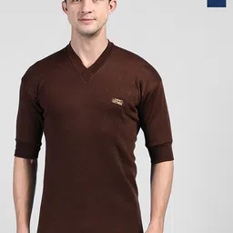 Lux Cottswool Men Pack Of 2 V-Neck Short Sleeves Thermal Tops-image-66