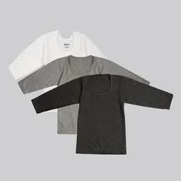TINY HUG Girls Pack Of 3 Pure Cotton Regular-Fit Thermal Tops-image-17