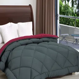 RF RELAXFEEL Maroon Geometric Microfiber Heavy Winter 233 GSM Double Bed Comforter-image-97