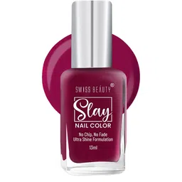 SWISS BEAUTY Slay Nail Color with No Chip No Fade Ultra Shine Formula 13ml-Crystal Pink 18-33