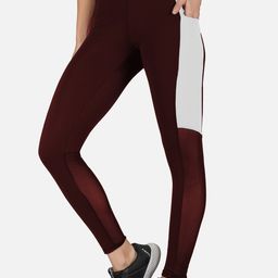 IMPERATIVE Women Colourblocked High Rise Slim Fit Antimicrobial Ankle Length Gym Tights-picture-11