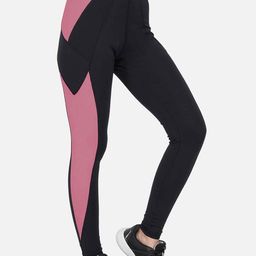 IMPERATIVE Women Colourblocked High Rise Slim Fit Antimicrobial Ankle Length Gym Tights-picture-11