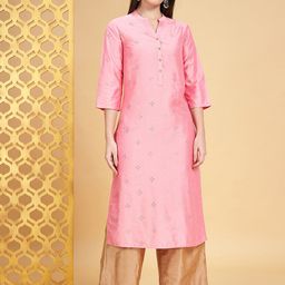 RANGMANCH BY PANTALOONS Embellished Beads and Stones Straight Kurta-24