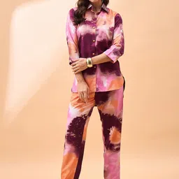 all about you Tie & Dye Shirt Collar Shirt With Trouser-image-16