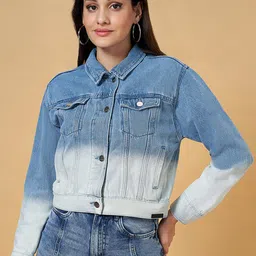 SF JEANS by Pantaloons Washed Cotton Crop Denim Jacket-picture-45