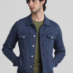 Jack & Jones Spread Collar Denim Jacket-image-92