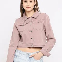 SPYKAR Women Striped Crop Denim Jacket-image-85