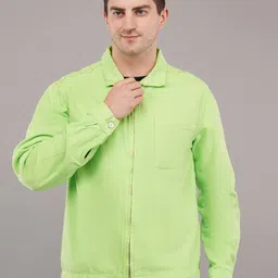 Mast & Harbour Green Spread Collar Denim Jacket-picture-50