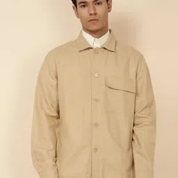 Fabindia Men Cotton Linen Tailored Shacket-image-3