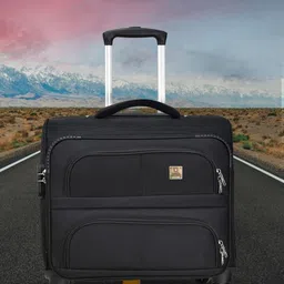 SWISS MILITARY Black Textured Overnighter Soft Sided Overnighter Trolley Bag-56