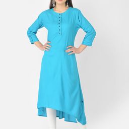 Pistaa Women Turquoise Blue Kurta-picture-45