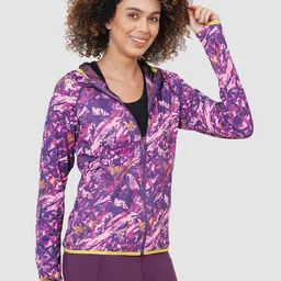 DIDA Abstract Printed Hooded Long Sleeves Lightweight Dry Fit Training Sporty Jacket-31