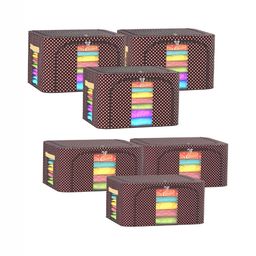 Kuber Industries Brown & White 6 Pieces Printed Regular Waterproof Drawer Organisers-20