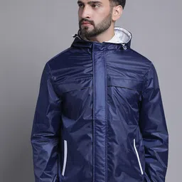 HOUSE OF VEDAS Hooded Windcheater and Water Resistant Biker Jacket-image-53