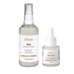 Vilvah Set of Milk Facial Toner 100ml & Milk Drops Brightening Serum 20ml-37