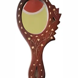 VAS collection home Brown Wall Self Design Wooden Mirror Frame-48
