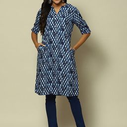 Rangriti Geometric Printed Mandarin Collar Regular Anarkali Kurta-image-33