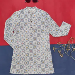 indus route by Pantaloons Boys Ethnic Motifs Printed Straight Kurta-image-91