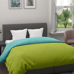 RF RELAXFEEL Green & Blue Geometric Heavy Winter 233 GSM Single Bed Quilt-picture-3