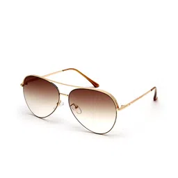 YourSpex Unisex Brown Lens & Gold-Toned Aviator Sunglasses with UV Protected Lens-41