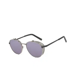 Chilli Beans Unisex Grey Lens & Black Round Sunglasses with UV Protected Lens-image-77