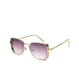 YourSpex Unisex Purple Lens & Gold-Toned Square Sunglasses with UV Protected Lens-46
