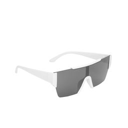 SCAGLIA Unisex Black Lens & White Browline Sunglasses with UV Protected Lens-image-18