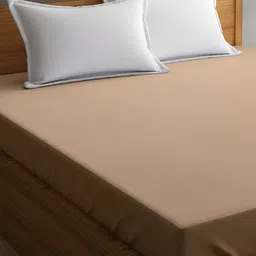 GADDA CO Beige Terry Cotton Elastic Fitted Breathable Mattress Protector-picture-14